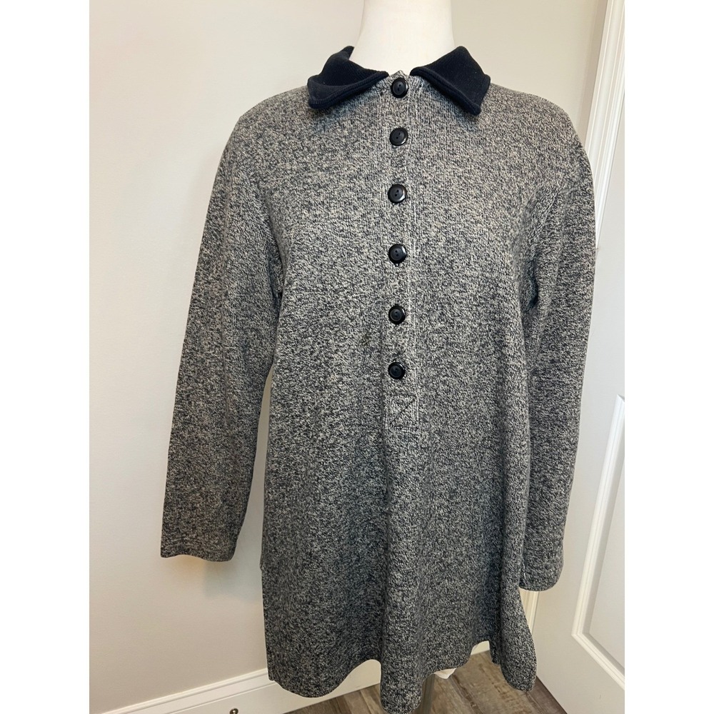 ONLY Womens Pullover‎ Sweater 100% Cotton Marled Grey Large
